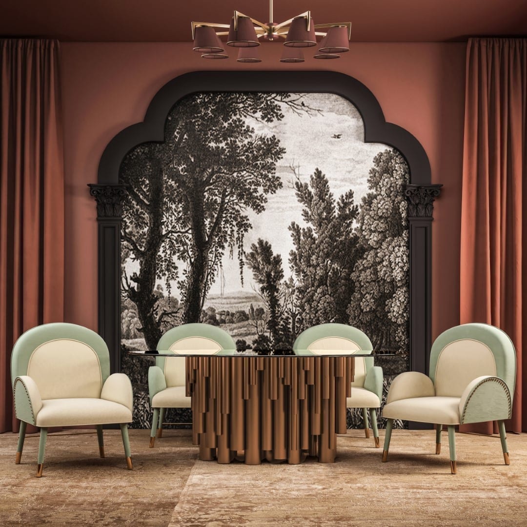 Earth Tones and Mint 1 Wanderlust dining table ambience with Earth Tones and Mint