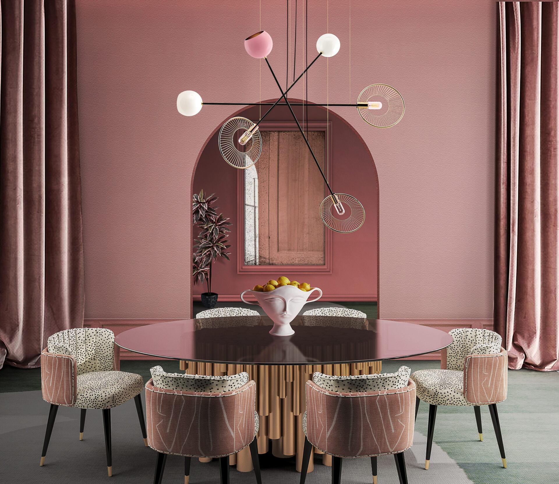 Pink Dining Room 1 Wanderlust dining table in Pink Dining Room