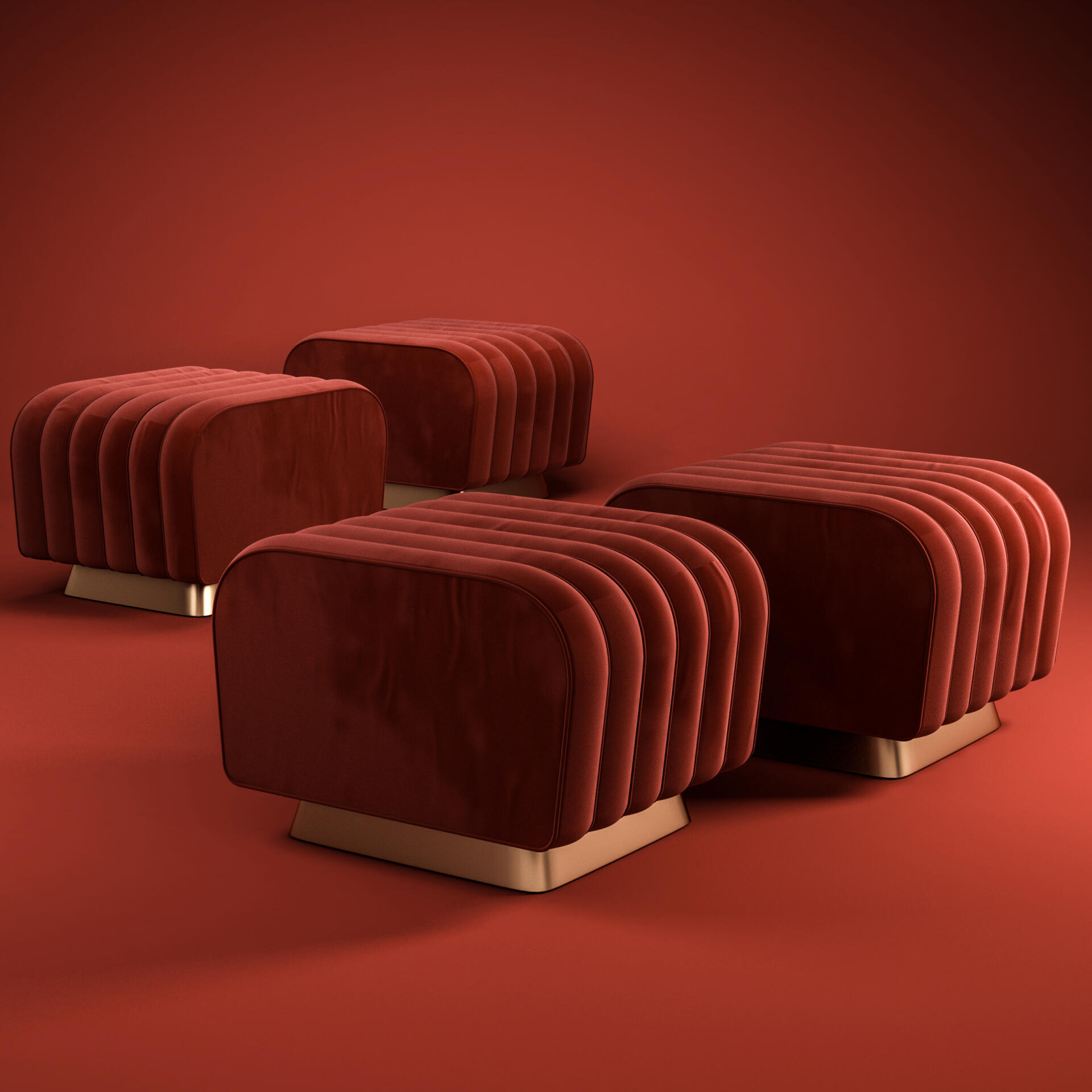 mamie bench ambiente red