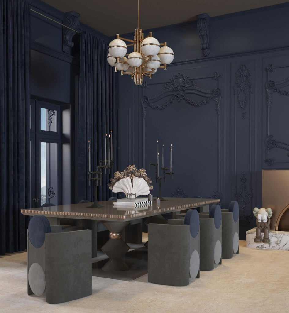 Dark Blue Dining Room