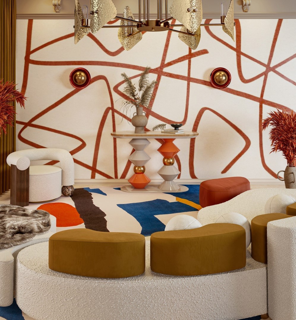 Cortez Console designed by Malabar in an Abstract Living Room