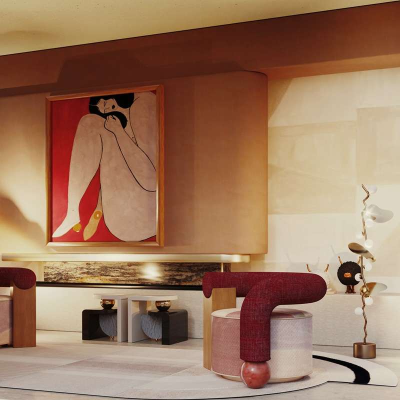 Galatea Armchair in a Organic Living Room