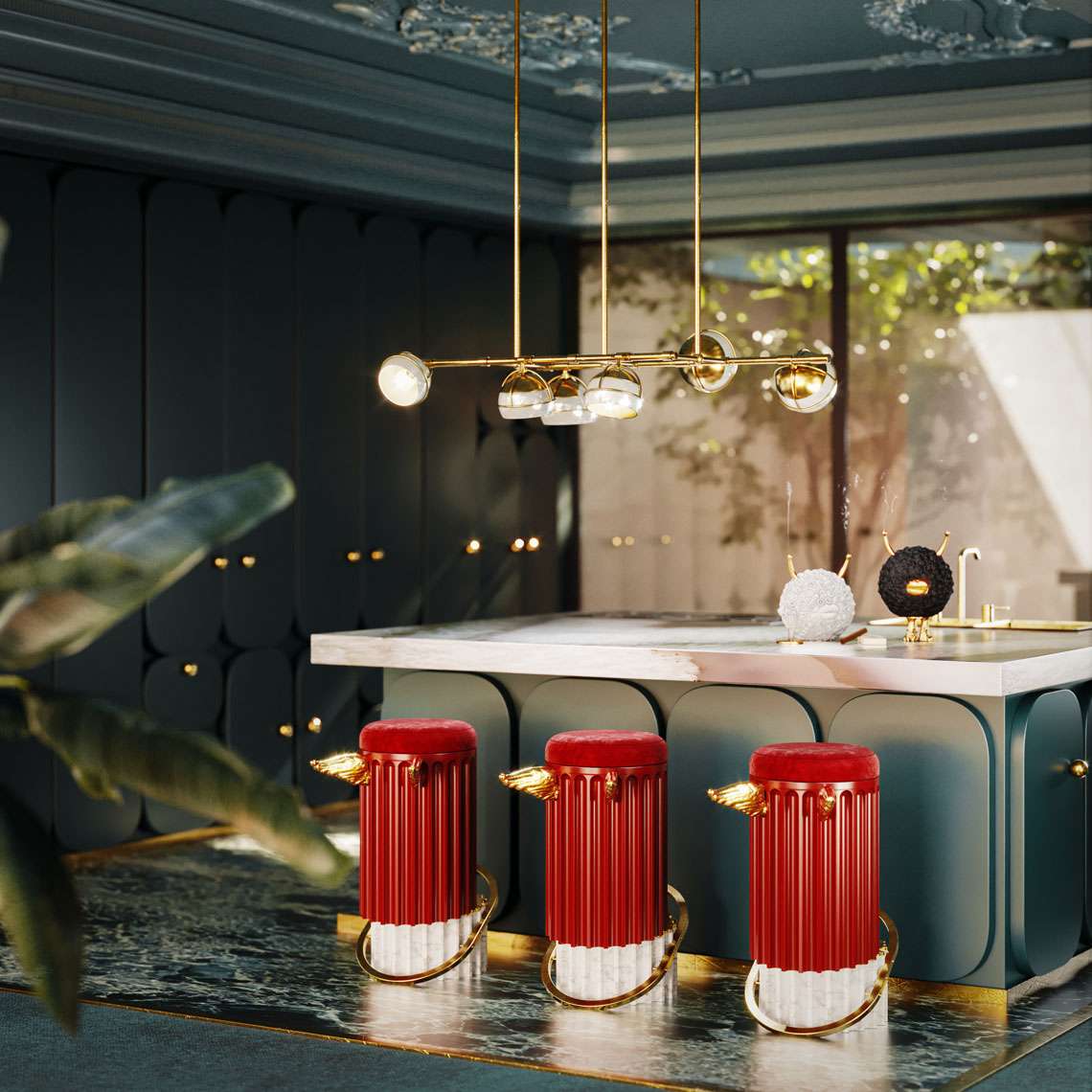 Flahy Marble Bar Stool