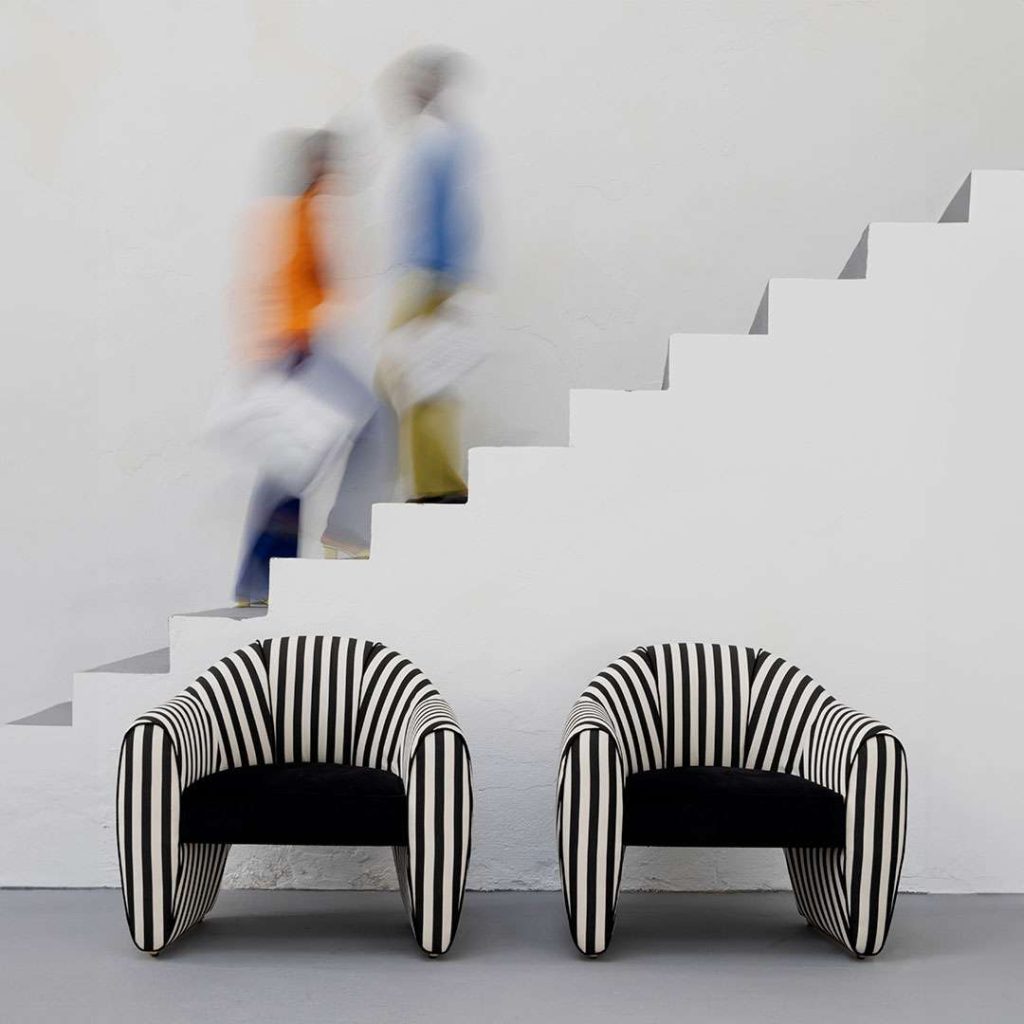 Striped Armchair Chic: The Photoshoot