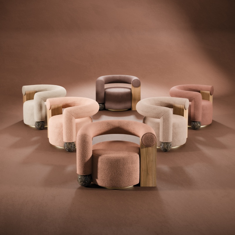 pantone mocha mousse 2025 with galatea armchair