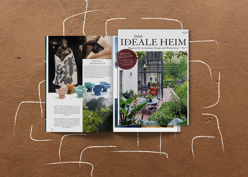 The Bru Tel dining chairs showcased in Das Ideale Heim, April 2025 edition.
