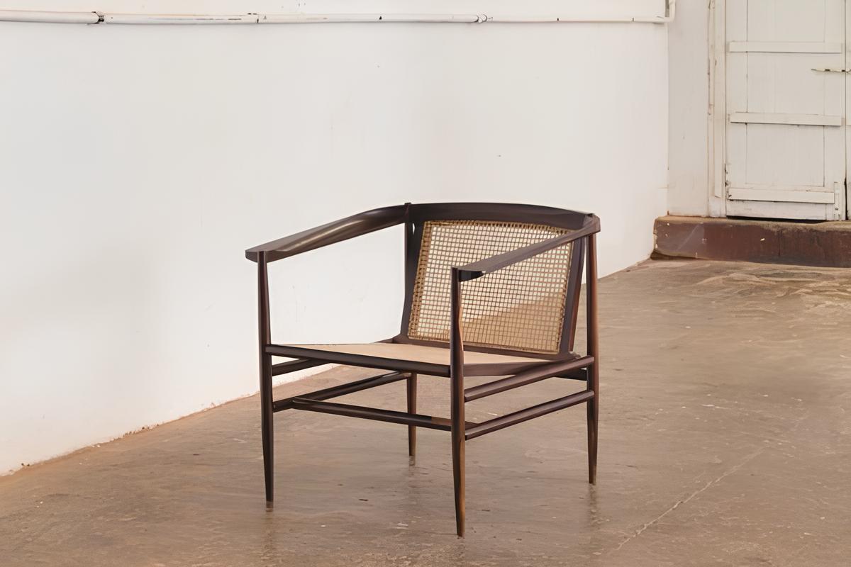 Pad london 2025: art & design joaquim tenreiro armchair at jcrd design exibition
