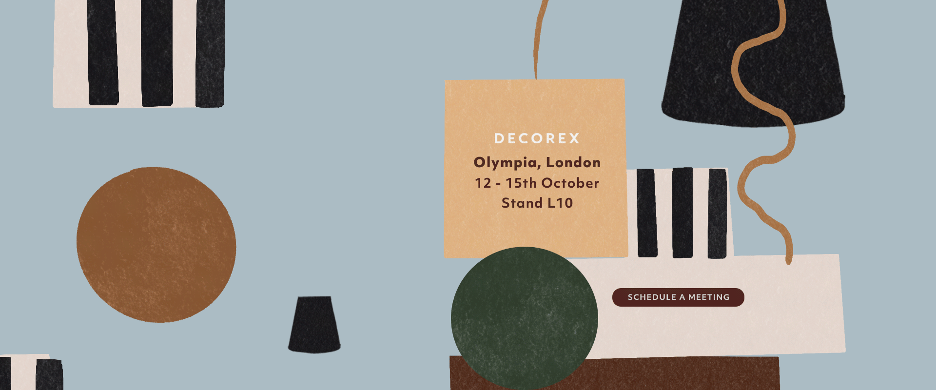 Decorex banner featuring sketch chest of drawers.