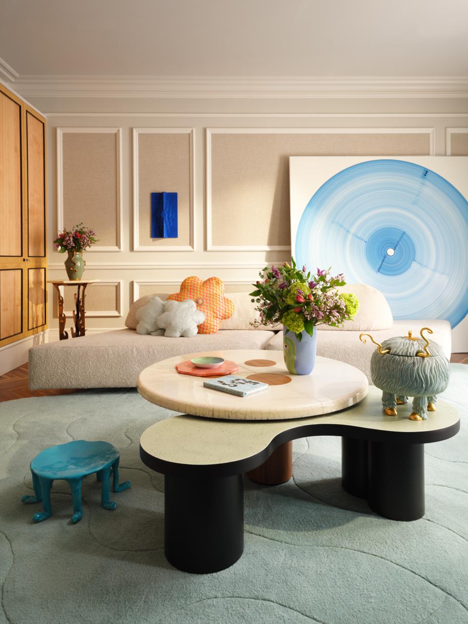 Pantone suite living room at mandarin oriental celadon green