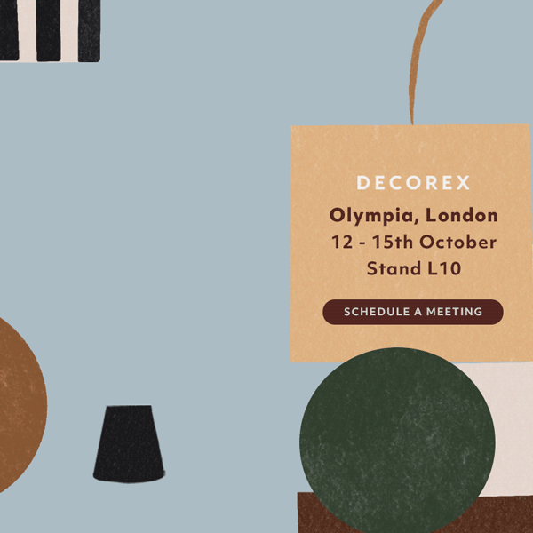 Decorex banner featuring sketch chest of drawers.