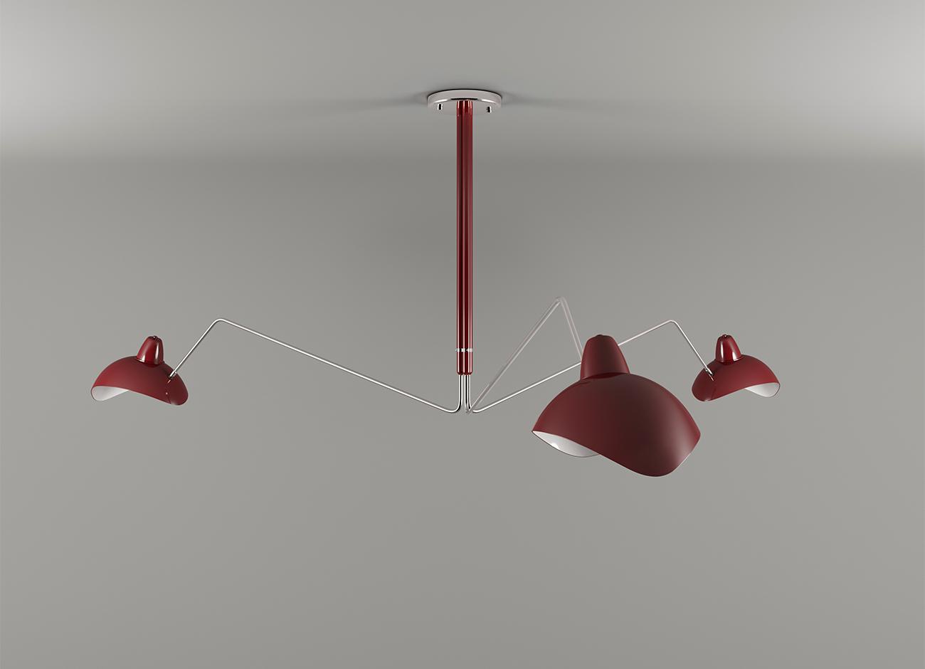 Chelsea suspension lamp lacquered in red