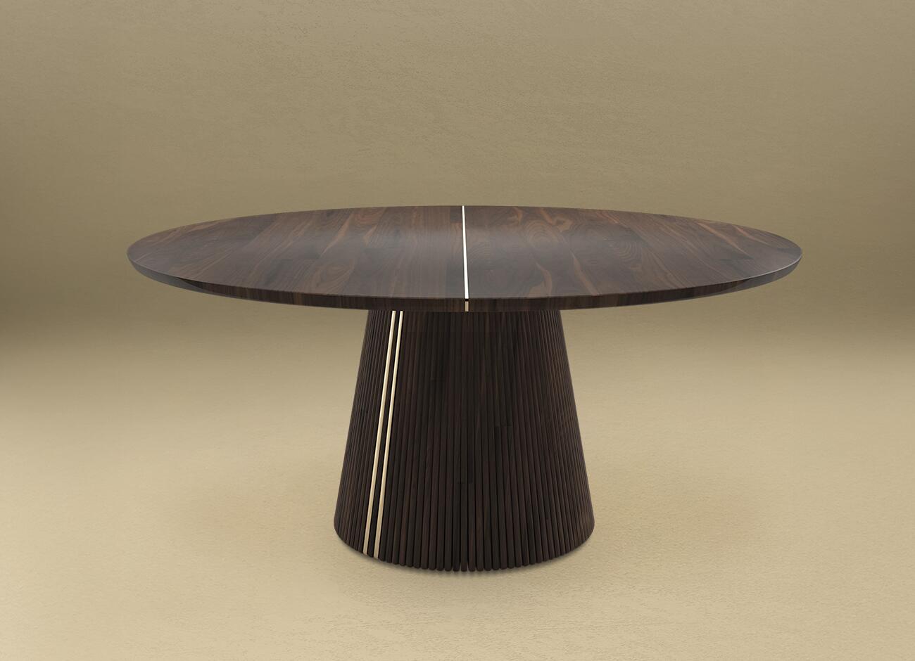 Henry dining table by wood tailors club in smoked walnut wood